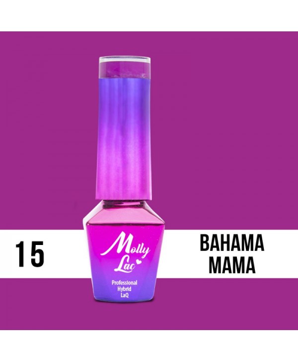 15. MOLLY LAC gél lak -Bahama Mama 5ML Růžová