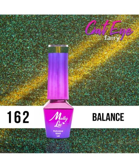 162. MOLLY LAC gél lak - Cat Eye Fairy Balance 5ml Zelená