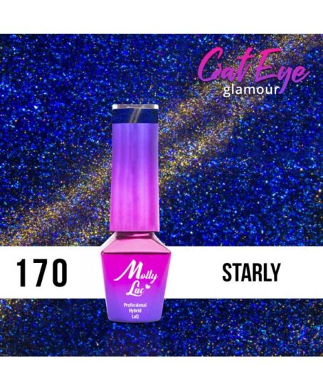 170. MOLLY LAC gel lak - Cat Eye  Starlite 5ml Modrá