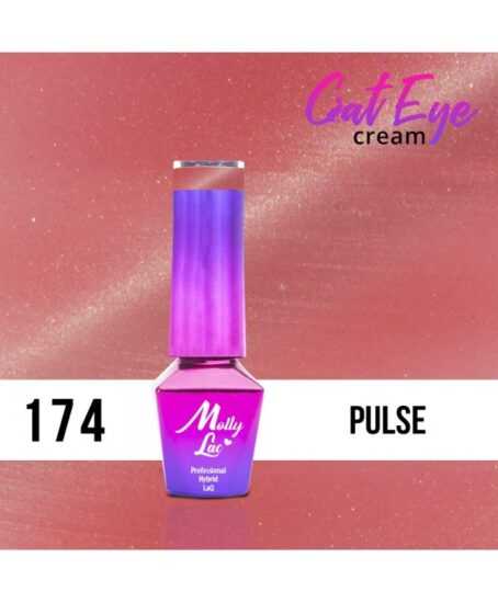 174. MOLLY LAC gel lak -cat Eye Cream Pulse 5ml Růžová