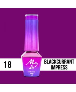 18. MOLLY LAC gel lak -Blackcurrant Impress 5ML Fialová