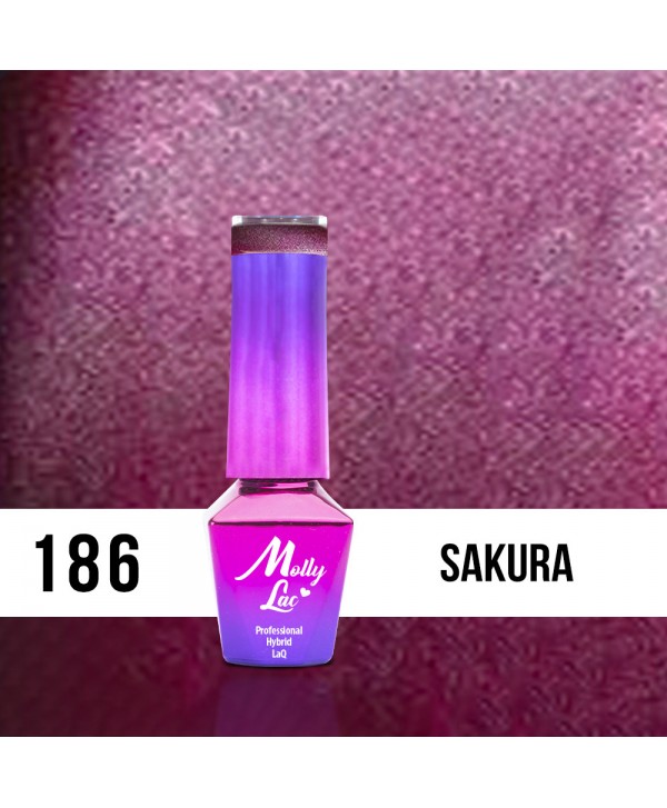 186. MOLLY LAC gel lak Sakura 5ml Fialová