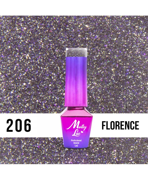 206. MOLLY LAC gel lak FLORENCE 5ml Fialová