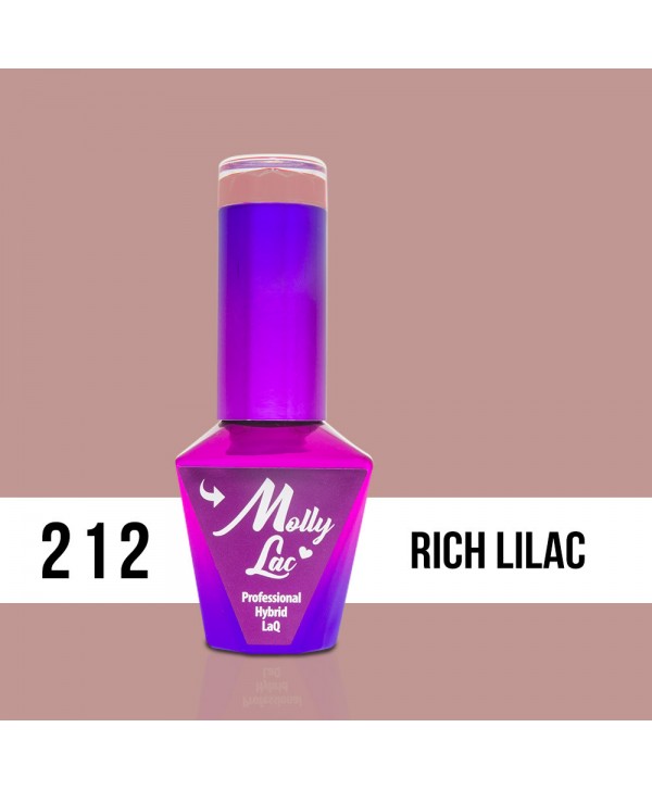 212. MOLLY LAC gel lak -Rich lilac 10 ml Fialová