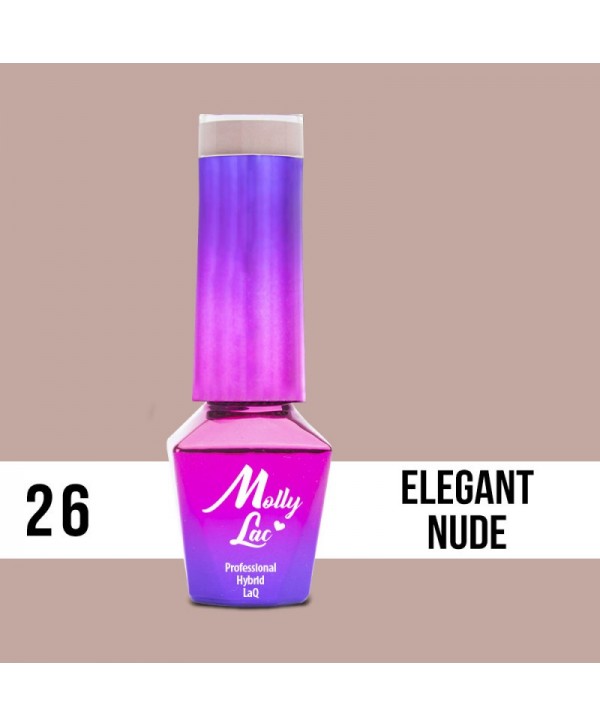 26. MOLLY LAC gel lak - ELEGANT NUDE 5ML Tělová