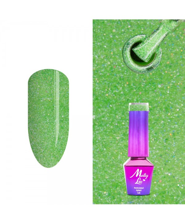 318. MOLLY LAC glitrový gel lak - Contrast 5ml Žlutá