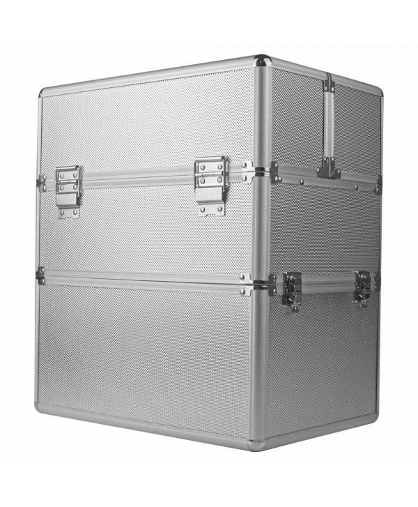 Dvojdielny kozmetický kufrík - strieborný M-3N Stříbrná