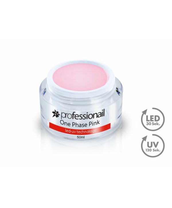 LED-UV GEL JEDNOFÁZOVÝ čirou-RŮŽOVÝ 50ML Professionail Čirá