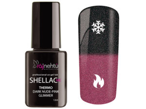 Ráj nehtů UV gel lak Shellac Me Thermo 12ml - Dark Nude-Pink Glimmer