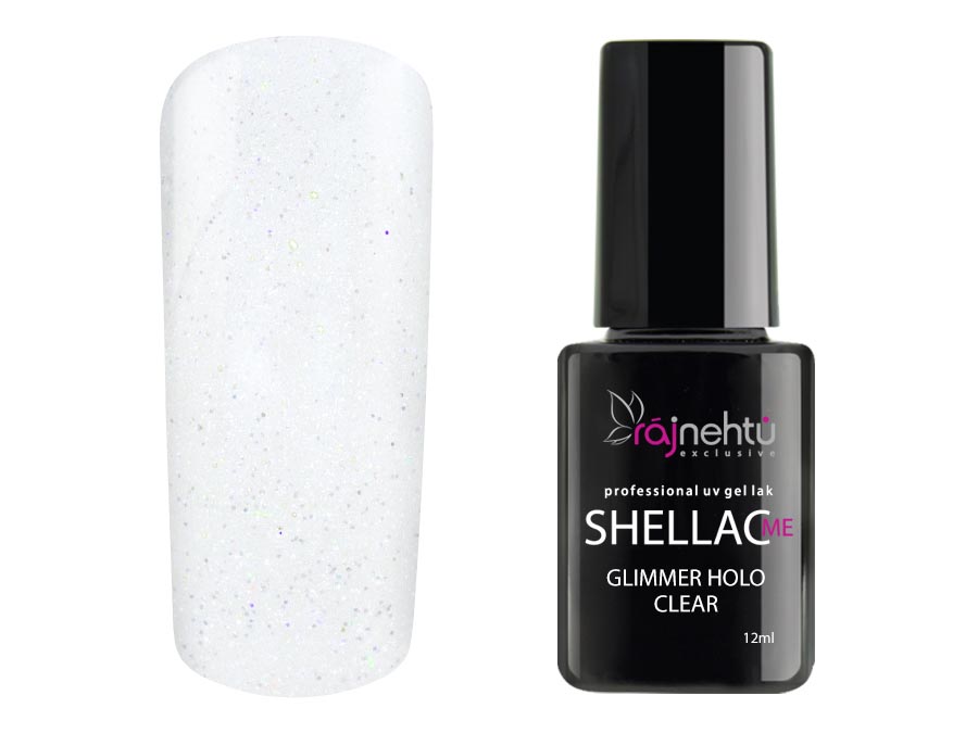 Ráj nehtů UV gel lak Shellac Me 12ml - Glimmer Holo Clear